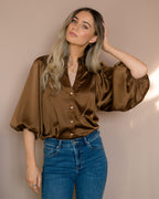 FLOYD Bluse Nelly Satin - Caramel