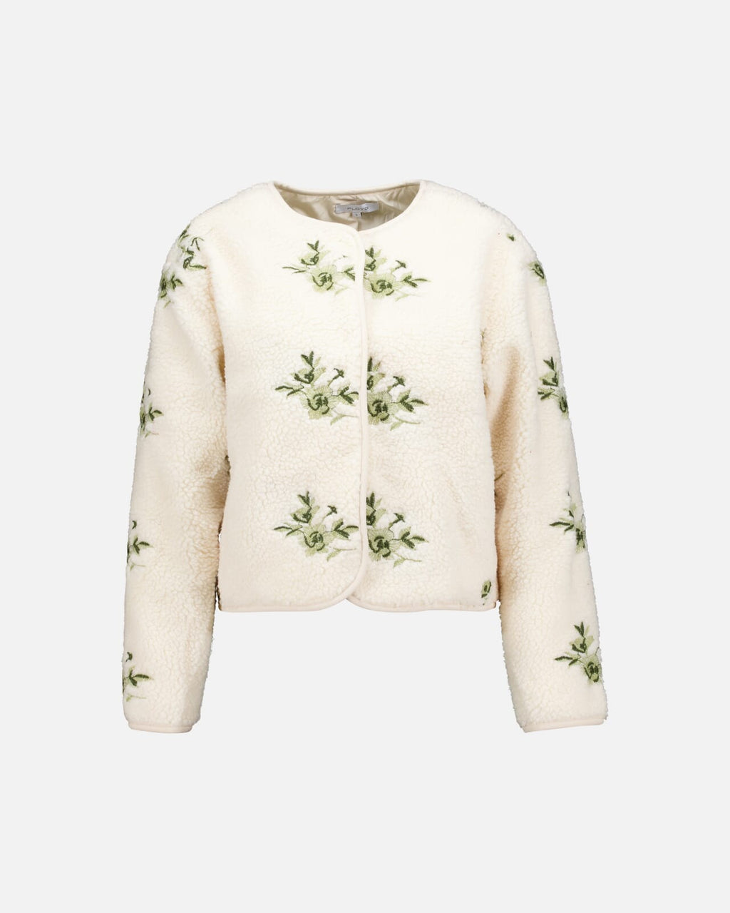 FLOYD Teddyjakke Hermine - Offwhite/ Green