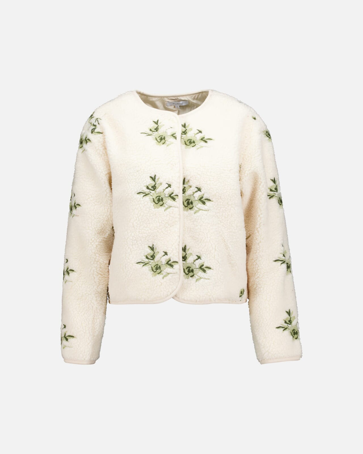 FLOYD Teddyjakke Hermine - Offwhite/ Green