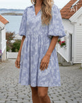FLOYD Kjole Larina Adeo - Offwhite/ Blue