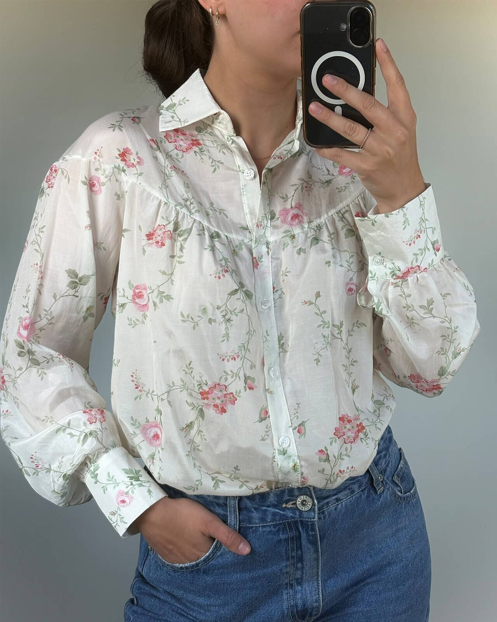 FLOYD Skjorte Aina Bud - Offwhite