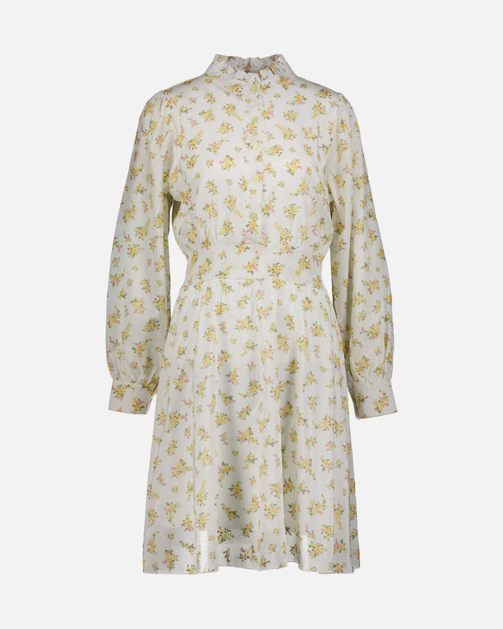 FLOYD Kjole Falina Cuff Cory - Offwhite/ Yellow