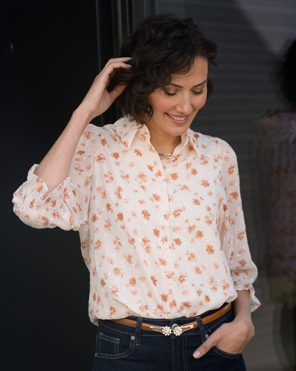 FLOYD Skjorte Norah Bea - Offwhite