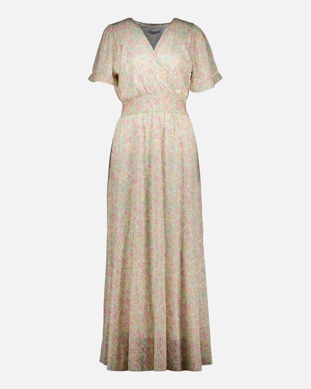 FLOYD Maxikjole Liane V Alba - Offwhite/ Light Pink/ Light Green