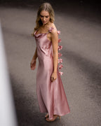 FLOYD Maxikjole Aileen Heavy Satin - Rose Petal