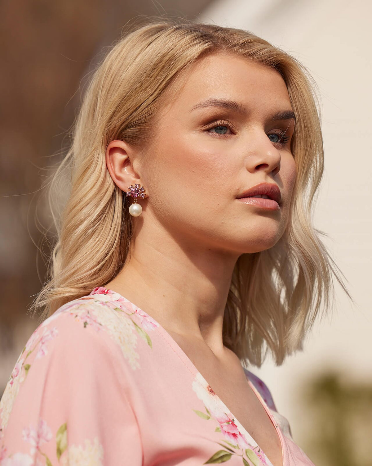 DYRBERG/KERN Øredobber Veronica - Gold/ Rose