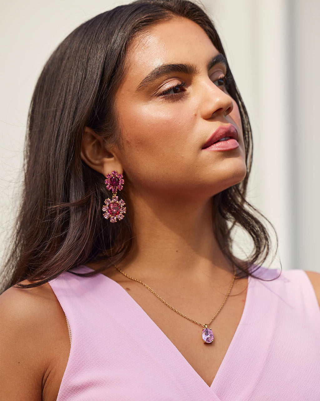 DYRBERG/KERN Øredobber Lina - Gold/ Rose/ Pink