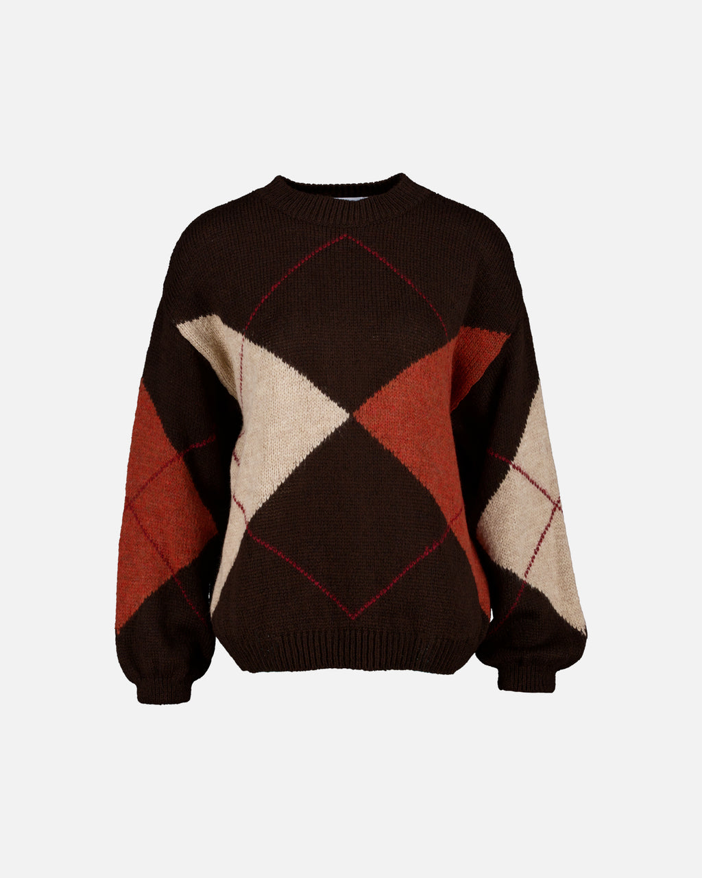 FLOYD Strikkegenser Talia Check - Brown