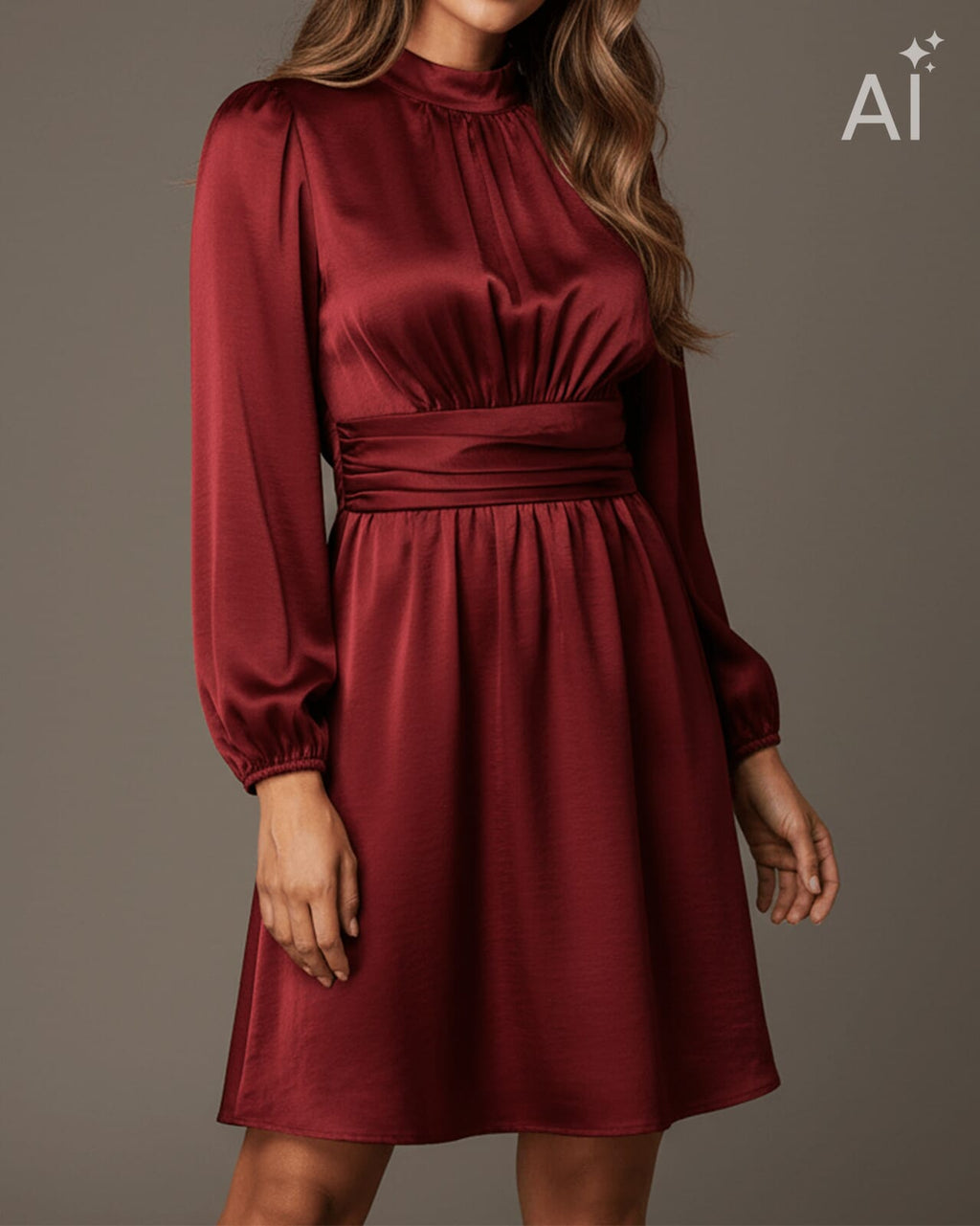 FLOYD Kjole Aliba Heavy Satin - Bordeaux