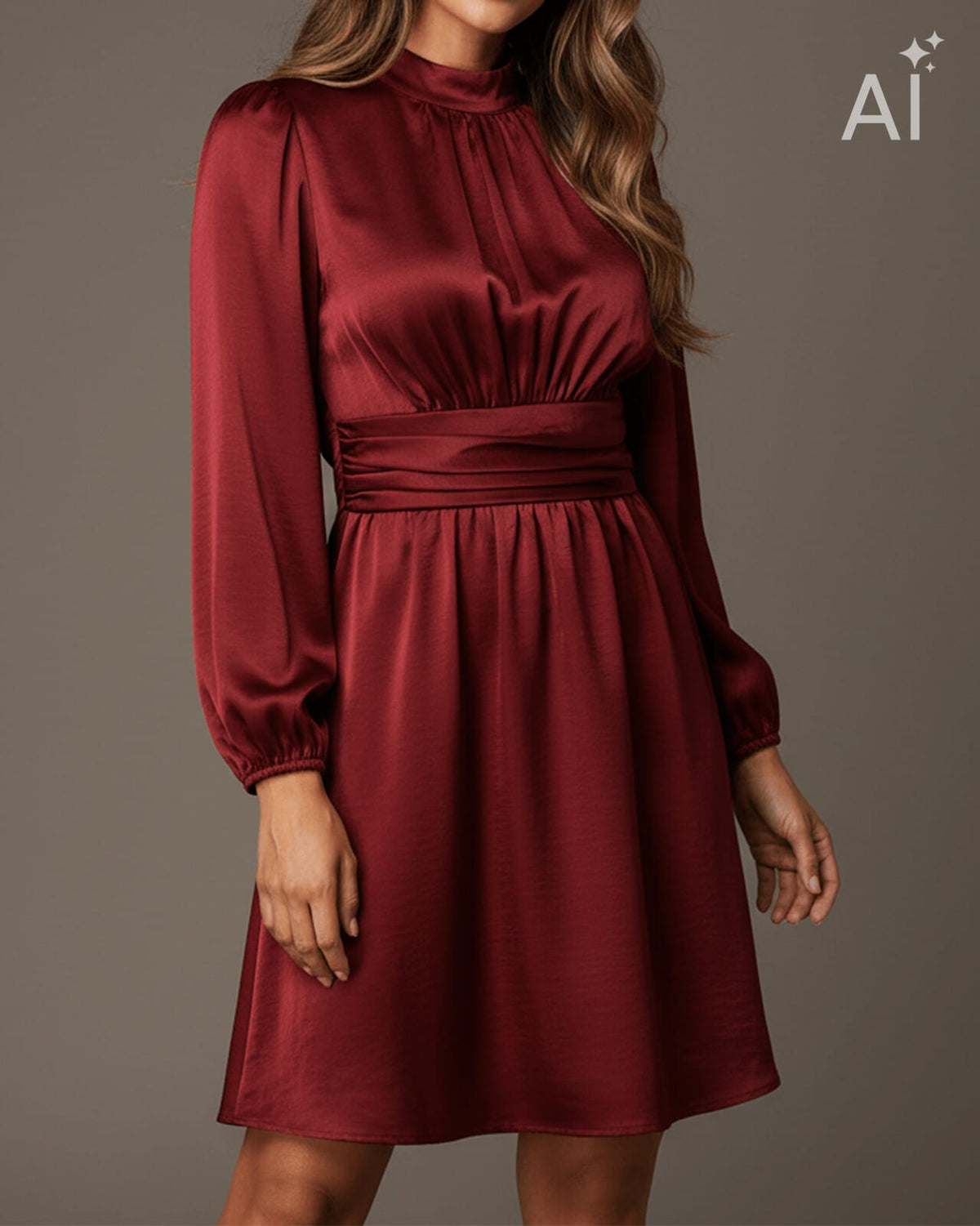 FLOYD Kjole Aliba Heavy Satin - Bordeaux