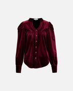 FLOYD Bluse Olivia Velvet - Bordeaux