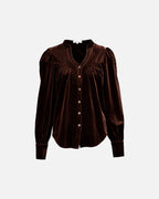 FLOYD Bluse Olivia Velvet - Chocolate