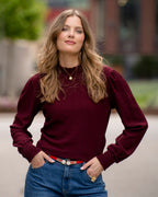 FLOYD Bluse Juliet Structur - Bordeaux