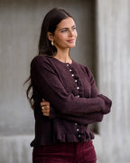 FLOYD Strikket Cardigan Carine Strikkejakke - Deep Cherry