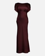 FLOYD Maxikjole Amaris Heavy Satin - Deep Cherry
