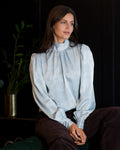 FLOYD Bluse Alvira Satin - Ice Blue