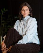 FLOYD Bluse Alvira Satin - Ice Blue