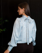 FLOYD Bluse Alvira Satin - Ice Blue