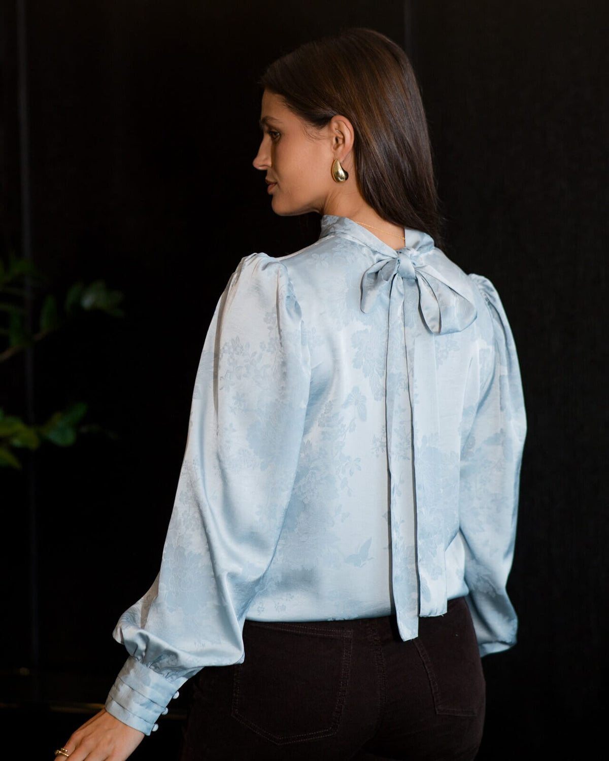 FLOYD Bluse Alvira Satin - Ice Blue