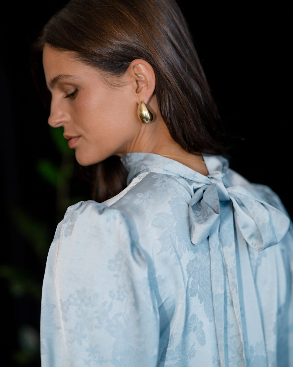 FLOYD Bluse Alvira Satin - Ice Blue