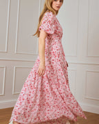 FLOYD Maxikjole Emmeli Flower - Pink