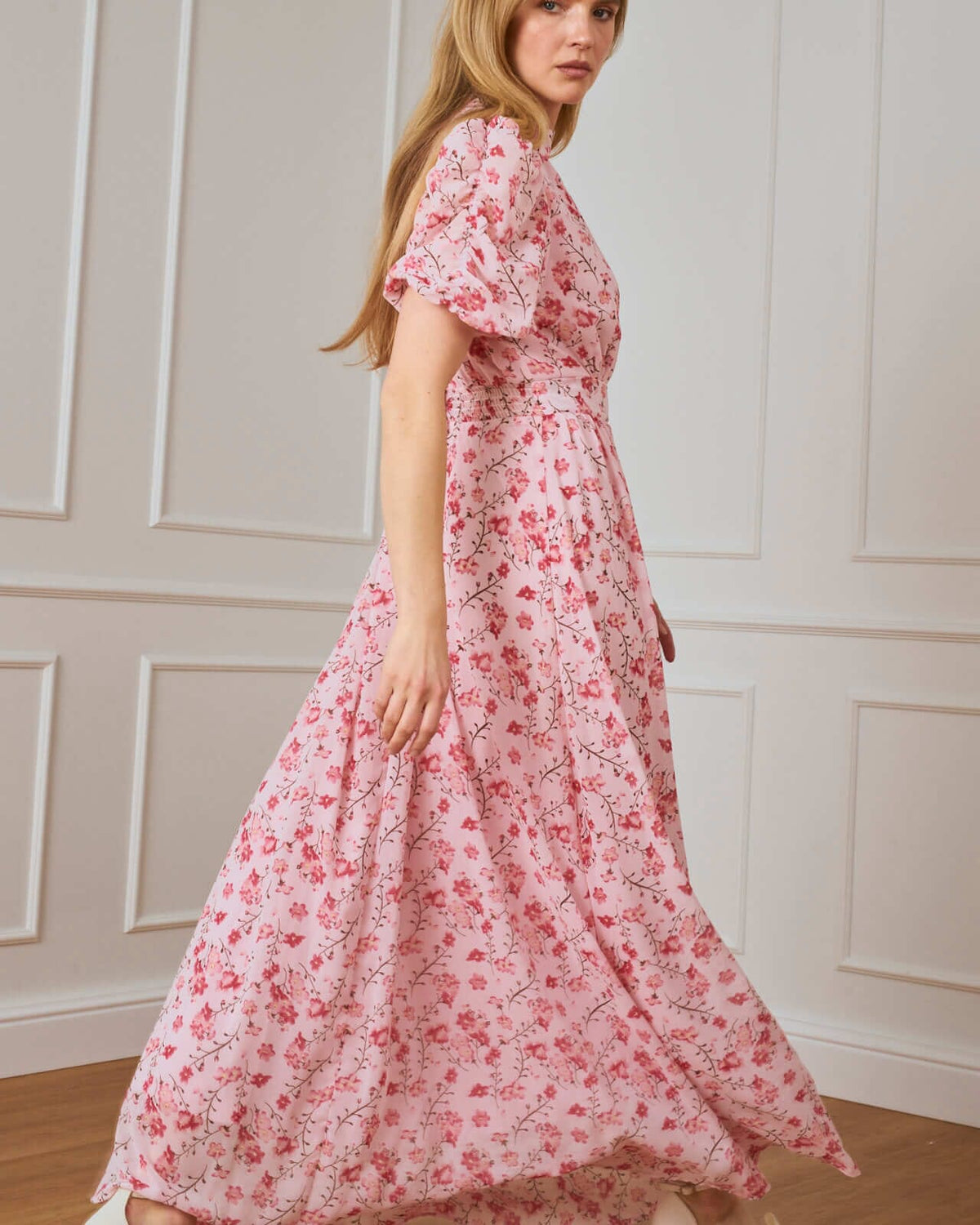 FLOYD Maxikjole Emmeli Flower - Pink
