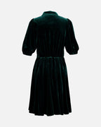 FLOYD Skjortekjole Lavina Velvet - Dark Green