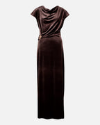 FLOYD Maxikjole Lucina Velvet - Brown