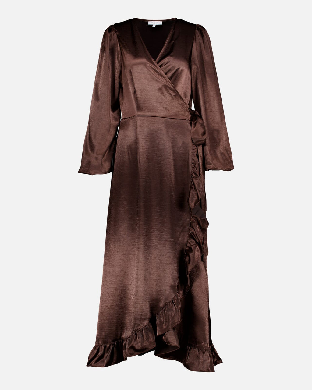 FLOYD Omslagskjole Lula Heavy Satin - Chocolate