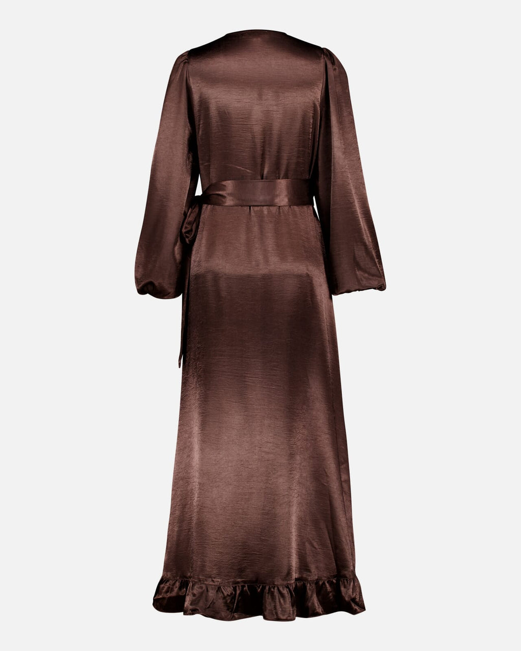 FLOYD Omslagskjole Lula Heavy Satin - Chocolate