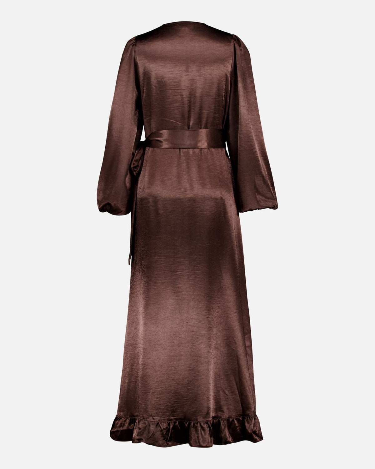 FLOYD Omslagskjole Lula Heavy Satin - Chocolate