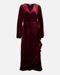 FLOYD Omslagskjole Lula Velvet - Bordeaux