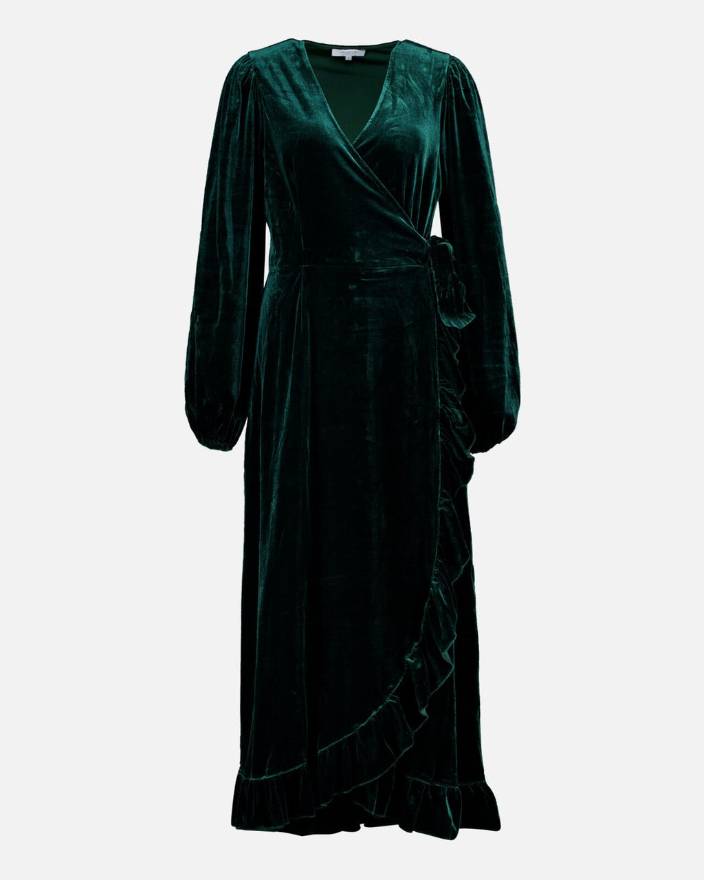 FLOYD Omslagskjole Lula Velvet - Dark Green