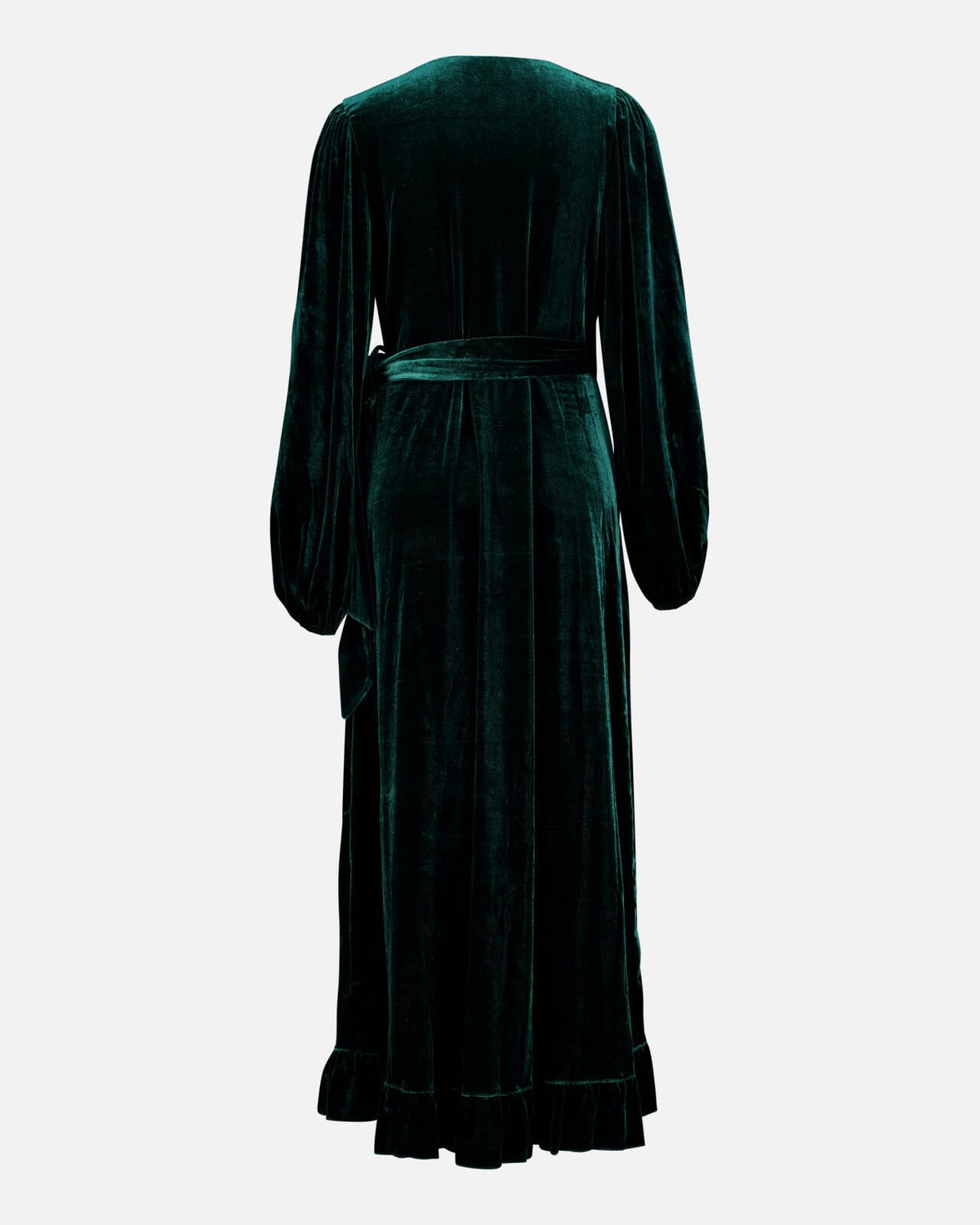 FLOYD Omslagskjole Lula Velvet - Dark Green