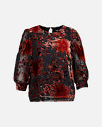 FLOYD Topp Maly Lye Velvet - Black/ Brick