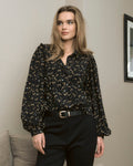 FLOYD Skjorte Kaja - Black/ Yellow