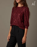FLOYD Paljettopp Maly Sequin - Bordeaux