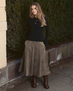 FLOYD Skjørt Marline Suede - Mossy Green