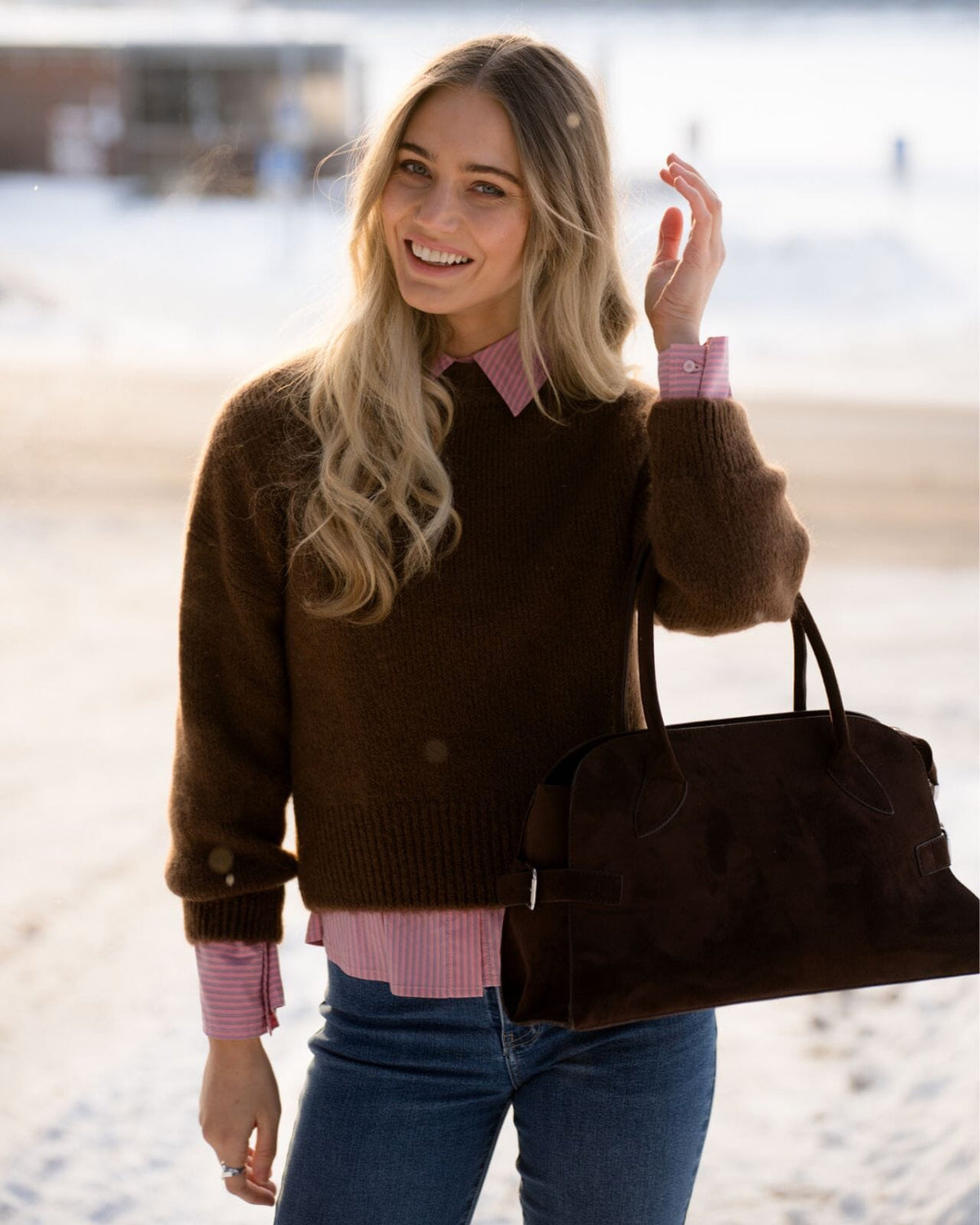 FLOYD Strikkegenser Lonny Ullmiks - Brown