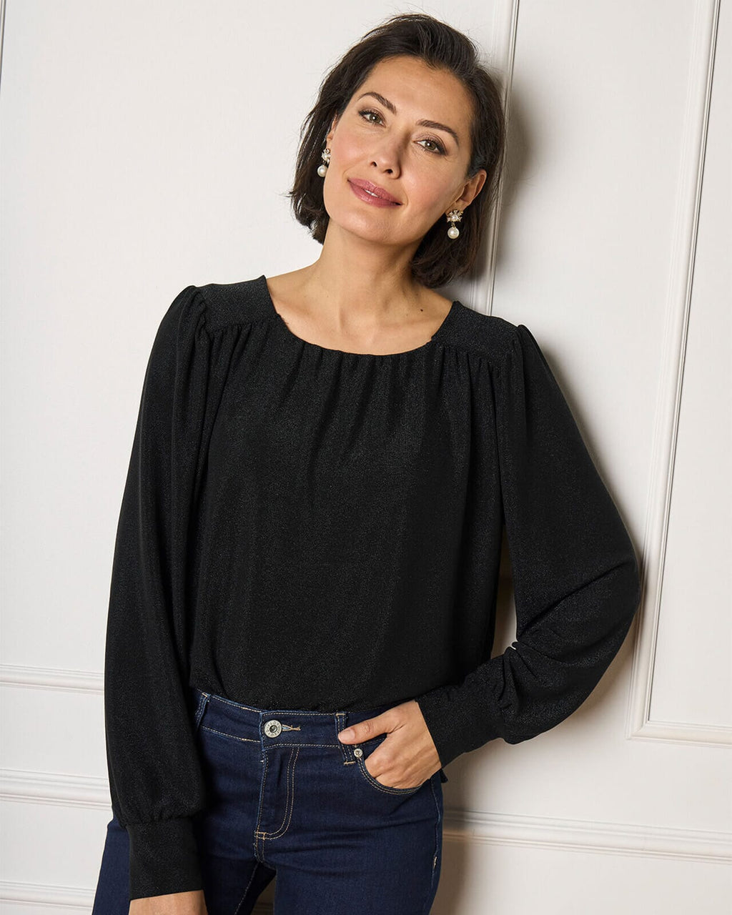 FLOYD Bluse Marita Lurex - Black
