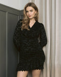 FLOYD Kjole Alyssa Lace Velvet - Black