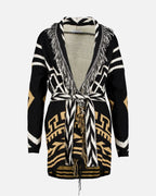 FLOYD Cardigan Tahina - Black/ Beige/ Offwhite