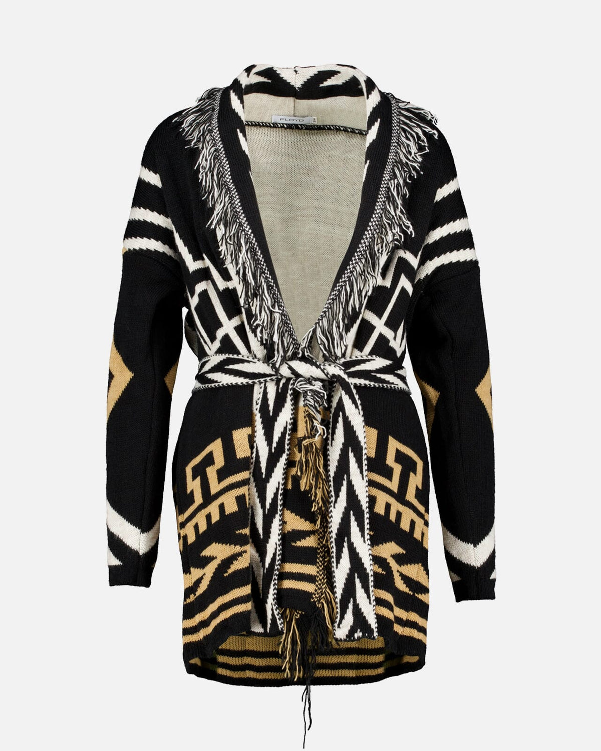 FLOYD Cardigan Tahina - Black/ Beige/ Offwhite