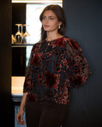 FLOYD Topp Maly Lye Velvet - Black/ Brick