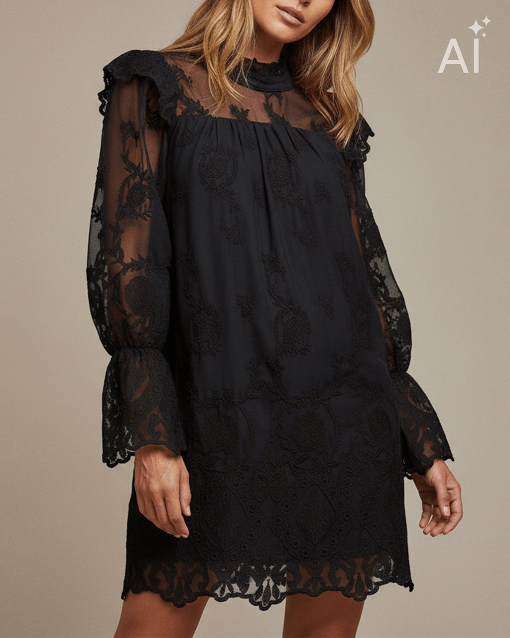 FLOYD Kjole Lene Lace - Black