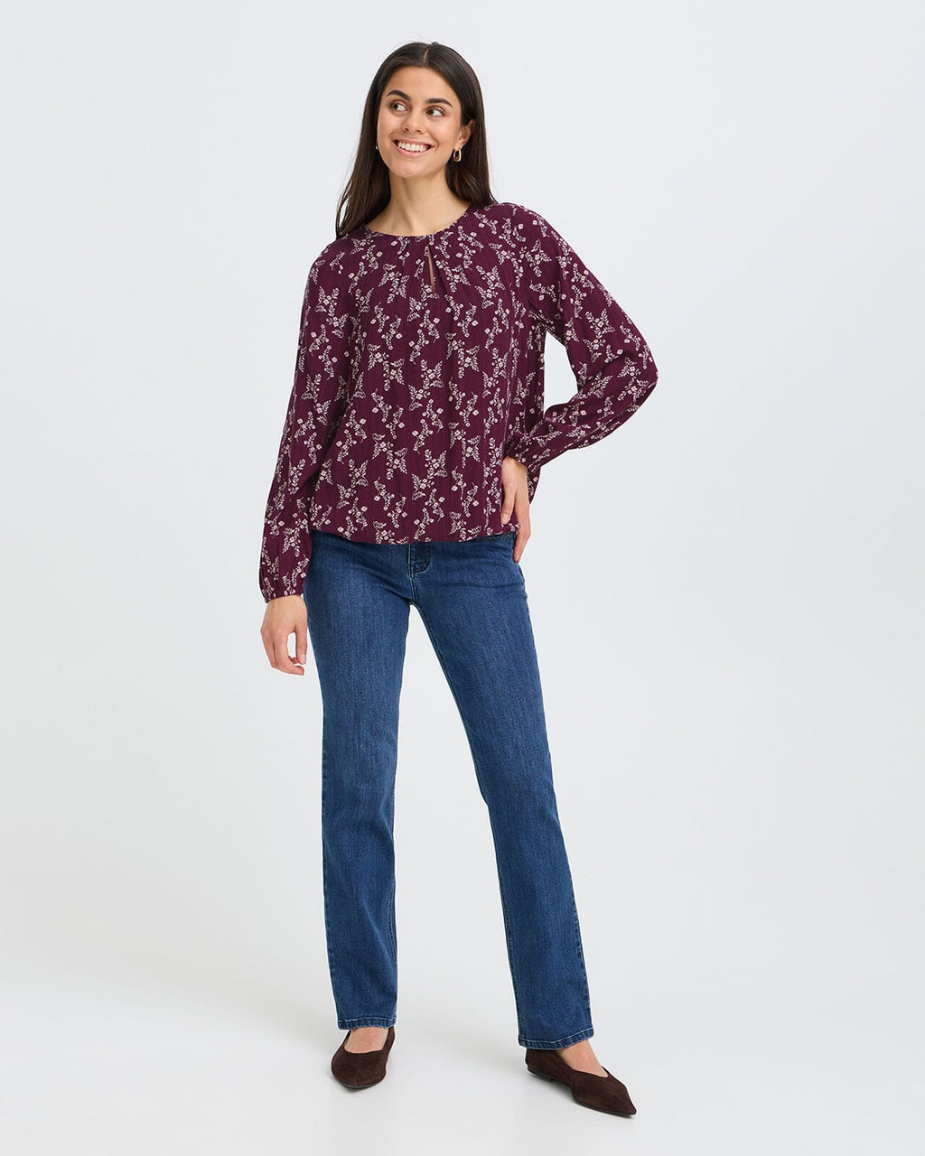 Fransa Bluse Merle BL 5 - Flower Drop/ Port Royale
