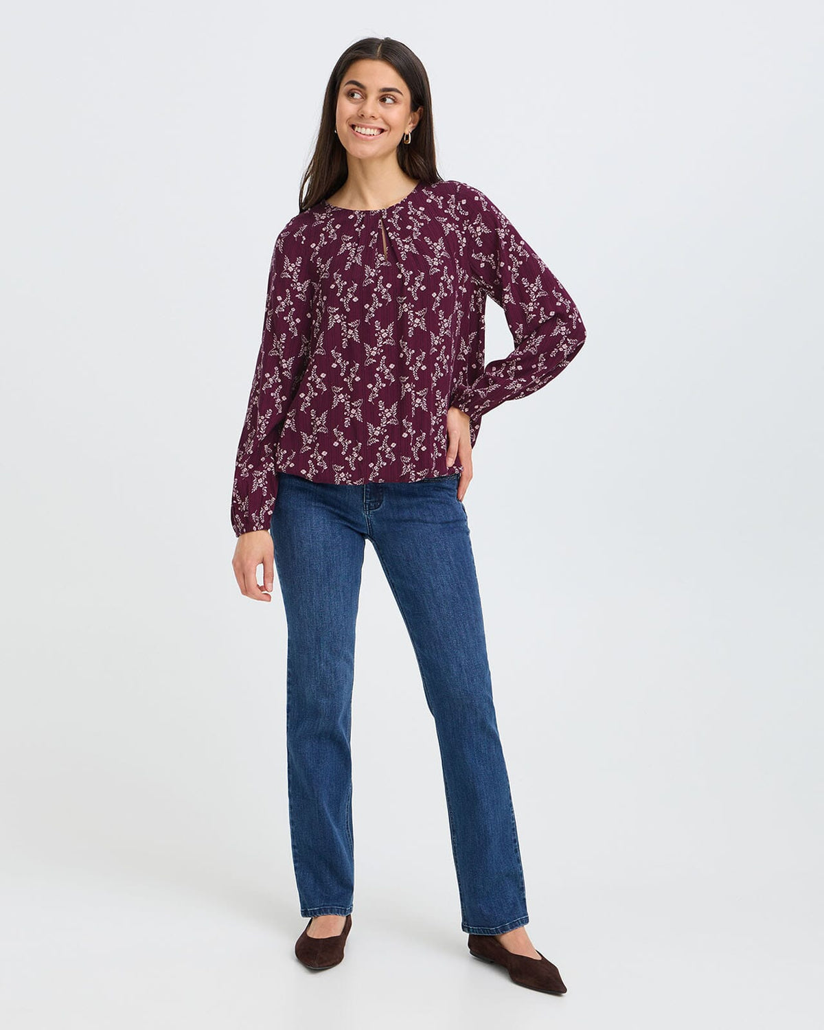 Fransa Bluse Merle BL 5 - Flower Drop/ Port Royale