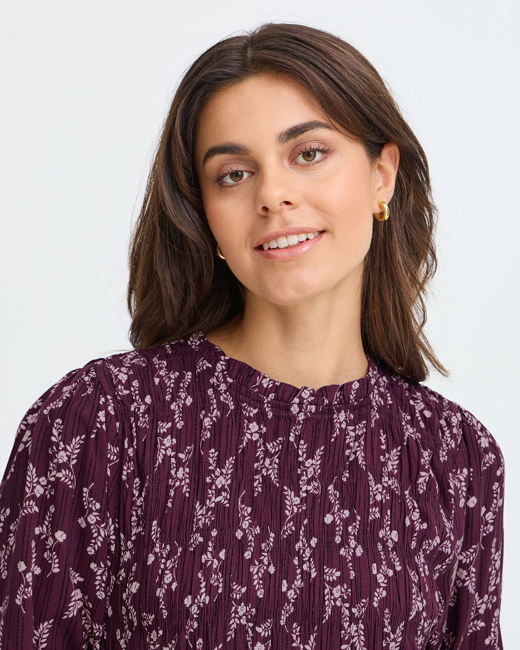 Fransa Midikjole Merle DR4 - Flower Drop/ Port Royale