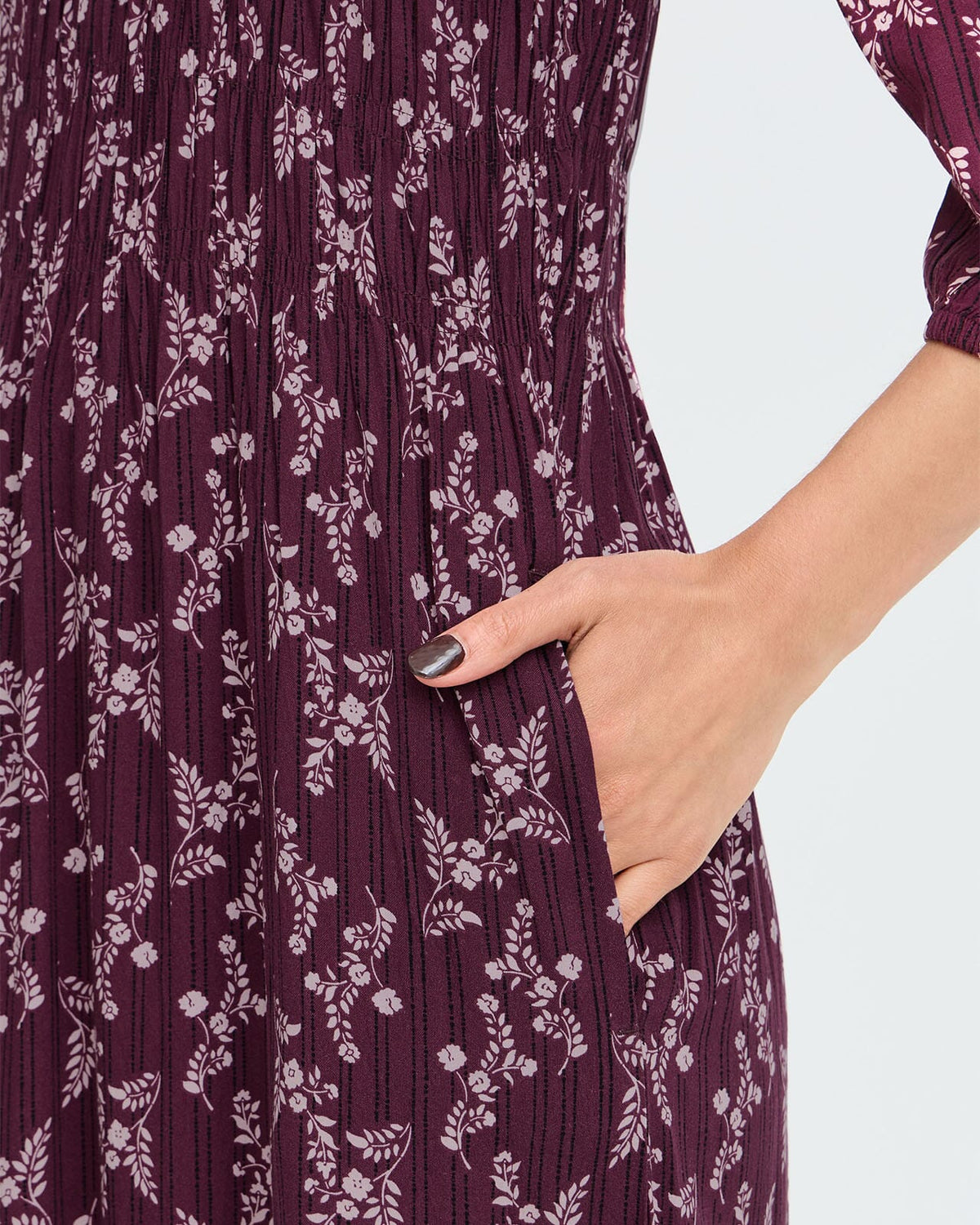 Fransa Midikjole Merle DR4 - Flower Drop/ Port Royale
