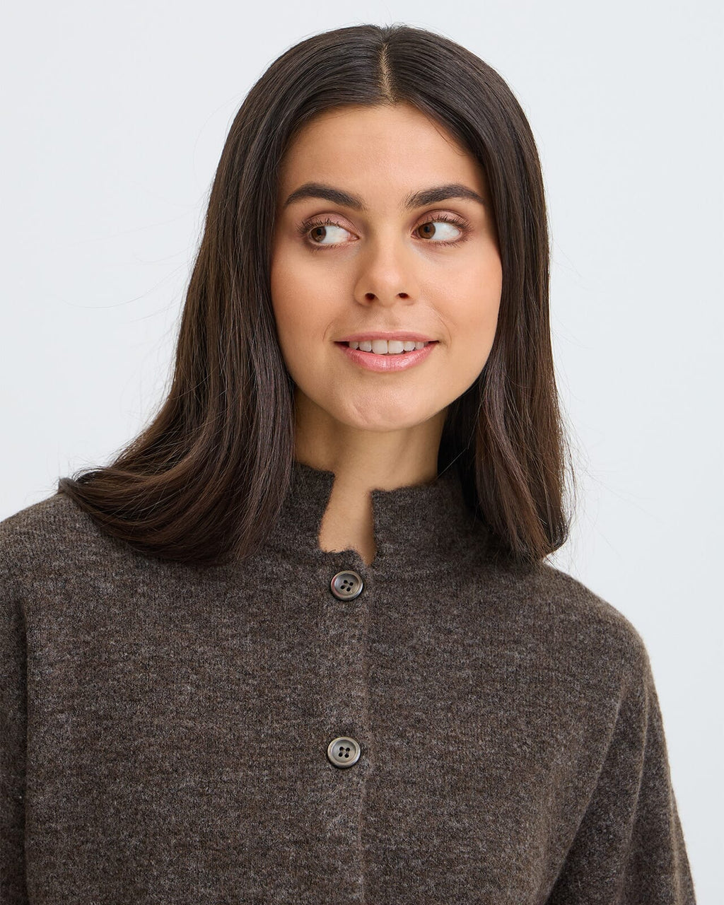 Fransa Cardigan Sanny Ullmiks Car 10 - Hot Fudge Melange